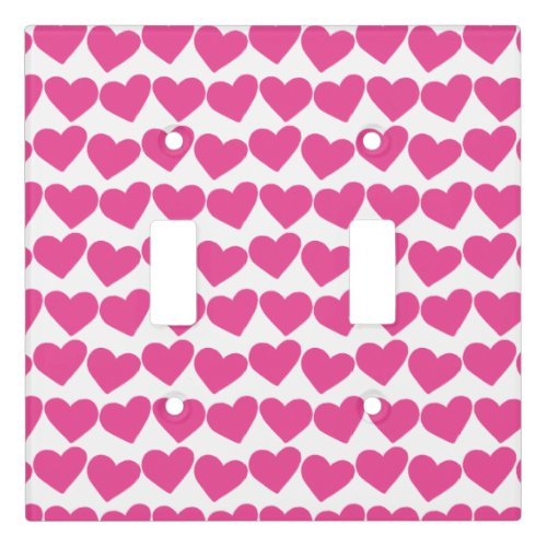 Modern Groovy Pink Hearts Pattern Valentines Cute Light Switch Cover