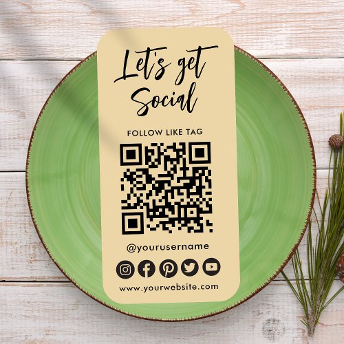 Modern Groovy Social Media QR Code Connect With Us Business Card