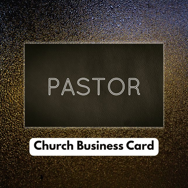 Modern Grunge Black Leather Church Business Card (Modern Grunge Black Leather Church Business Card)