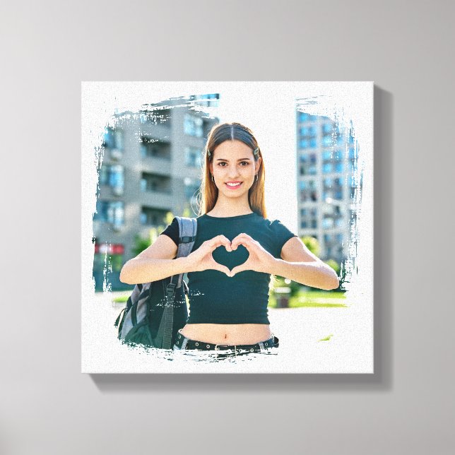 Modern Grunge Border Photo Canvas Print (Front)