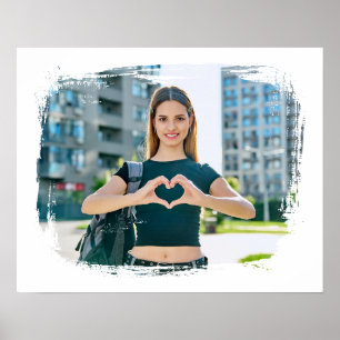 Modern Grunge Border Photo Poster