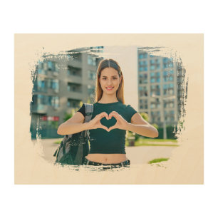 Modern Grunge Border Photo Wood Wall Art