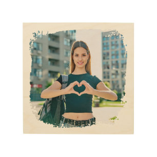 Modern Grunge Border Photo Wood Wall Art