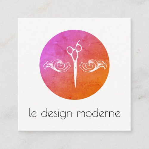 Modern Grunge Circle Fancy Elements Stylist Square Business Card