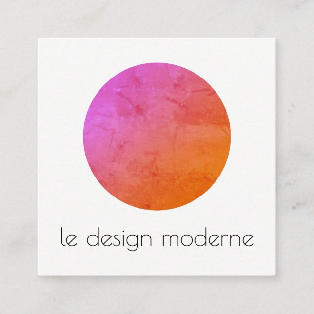 Modern Grunge Circle Square Business Card (Front)