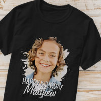 Modern Grunge Cool Custom Photo Birthday Greeting