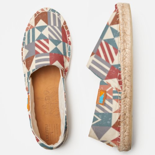 Modern Grunge Geometric Pattern Espadrilles