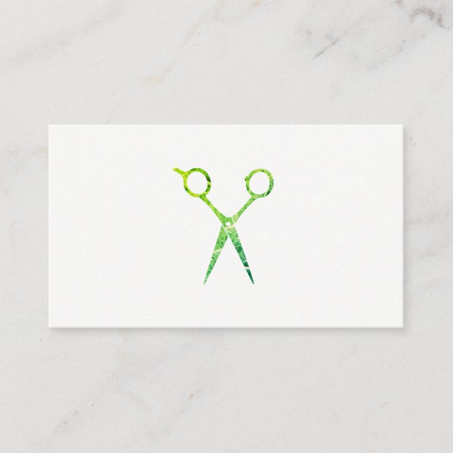 Modern Grunge Green Scissors Appointment Card (Front)