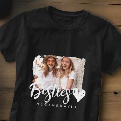 Modern Grunge Heart Best Friends BFF Photo T_Shirt