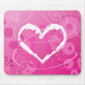 Modern Grunge Heart Valentine Mouse Pad