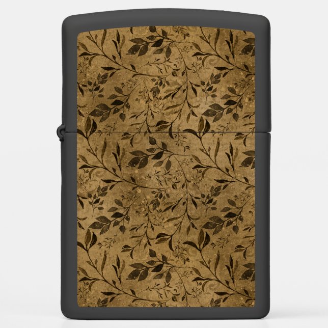 Modern Grunge Leaf Patten  Zippo Lighter (Front)