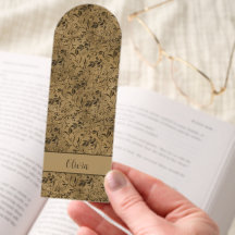 Modern Grunge Leaf Pattern Custom Bookmark