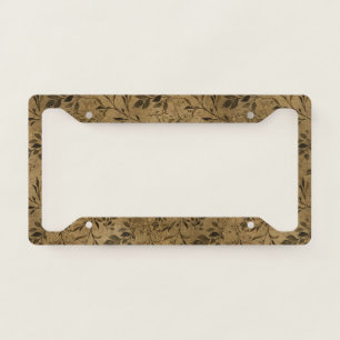 Modern Grunge Leaf Pattern License Plate Frame