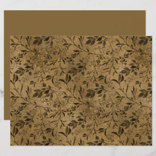 Modern Grunge Leaf Pattern Scrapbook Paper
