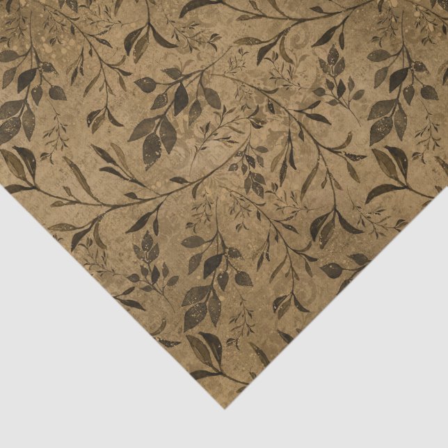 Modern Grunge Leaf Pattern Tissue Paper (Detail)