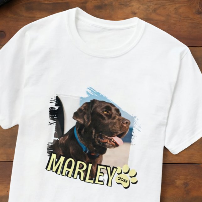 Modern Grunge Playful Simple Custom Pet Photo T-Shirt (Creator Uploaded)