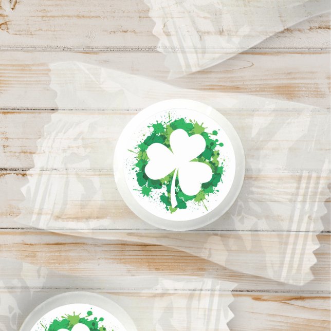 Modern Grunge Shamrock St Patrick's Day Life Saver® Mints (Creator Uploaded)