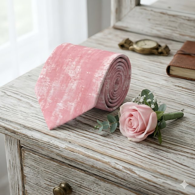 Modern Grunge Texture Pink  Neck Tie (Creator Uploaded)