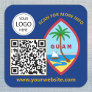 Modern Guam QR Code, Logo, Guamanian Flag Square Sticker