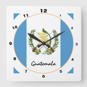 Modern Guatemala Flag, Guatemala Home / design Square Wall Clock