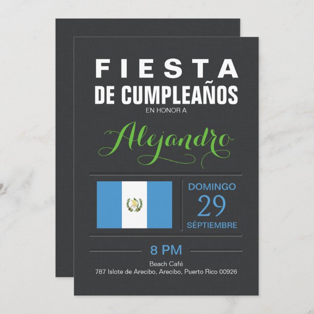 Modern: Guatemala Party Invitation (Front/Back)