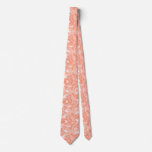 Modern Guava Coral Gold Tropical Palm Tree Tie at Zazzle