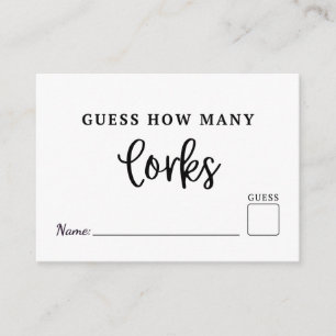 Modern Guess How Many Corks are in jar game card