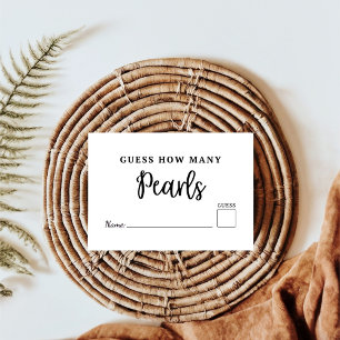 Modern Guess How Many Pearls are in jar game card