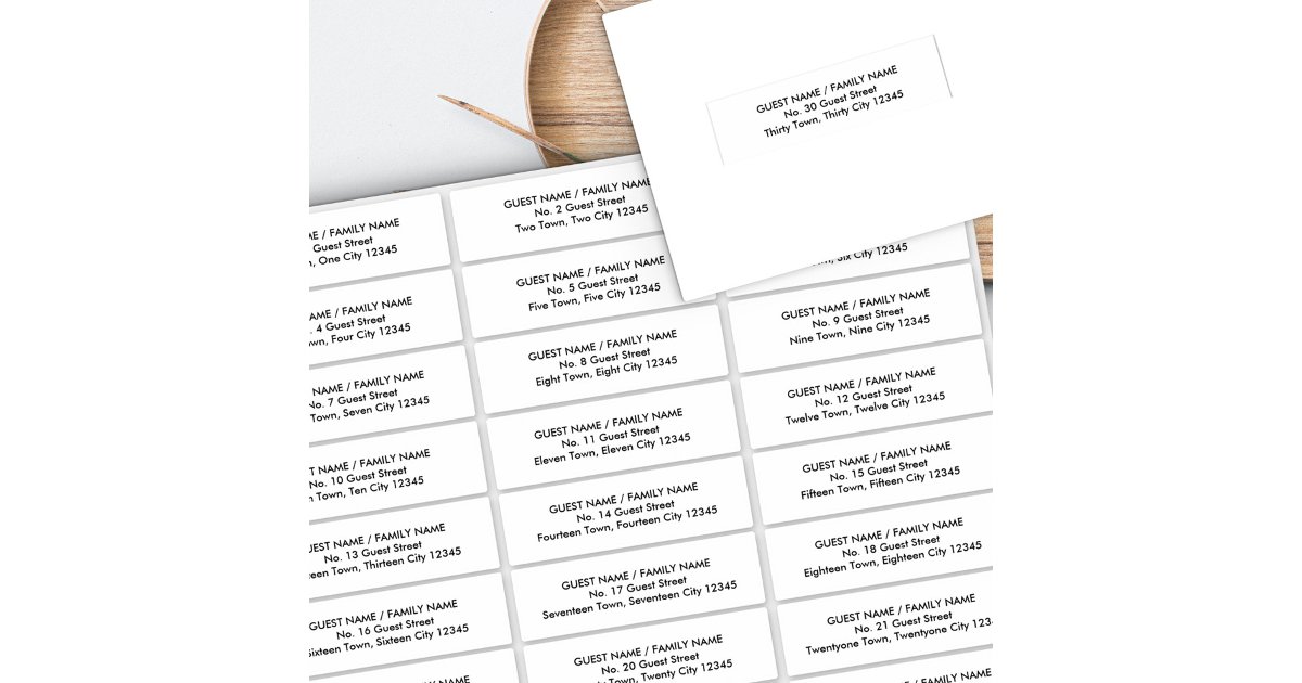 Modern Guest Address Label Invitation Envelope | Zazzle