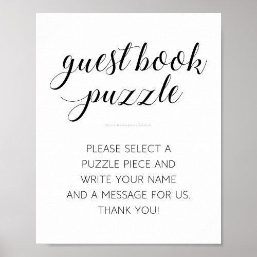 Modern Guest Book Puzzle Wedding Sign