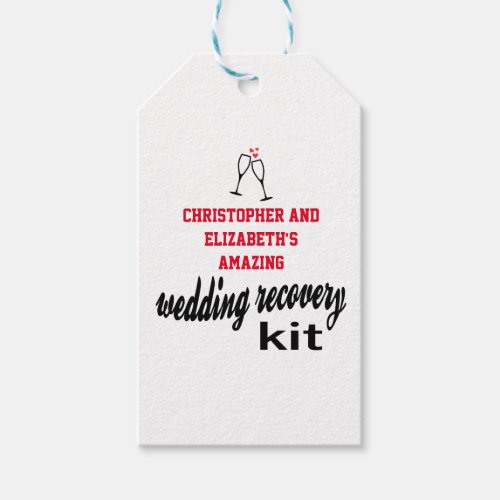 Modern Guest Hangover Recovery Kit Wedding Gift Tags