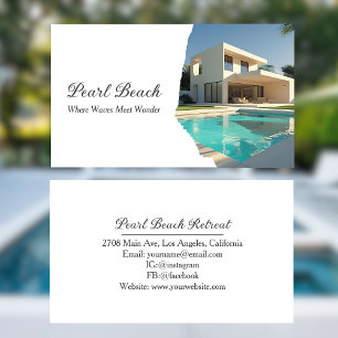 Modern Guest House Vacation Rental Photo Business Card