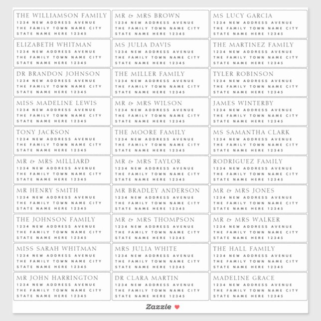 Modern Guest Name & Address Label (Sheet)