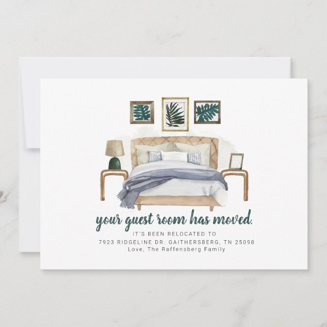 Modern Guest Room We've Moved Boho Moving Announcement (Front)