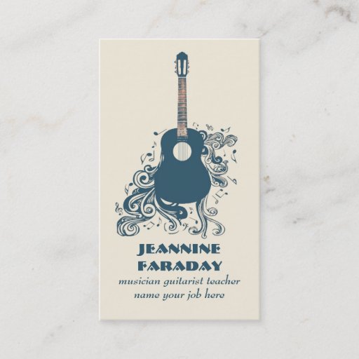 Customizable modern guitar music business card