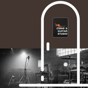 Modern Guitar Studio Acrylic Room Sign Vertical