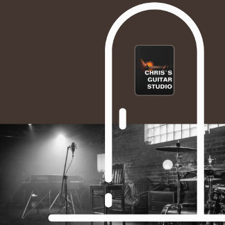 Modern Guitar Studio Acrylic Room Sign Vertical