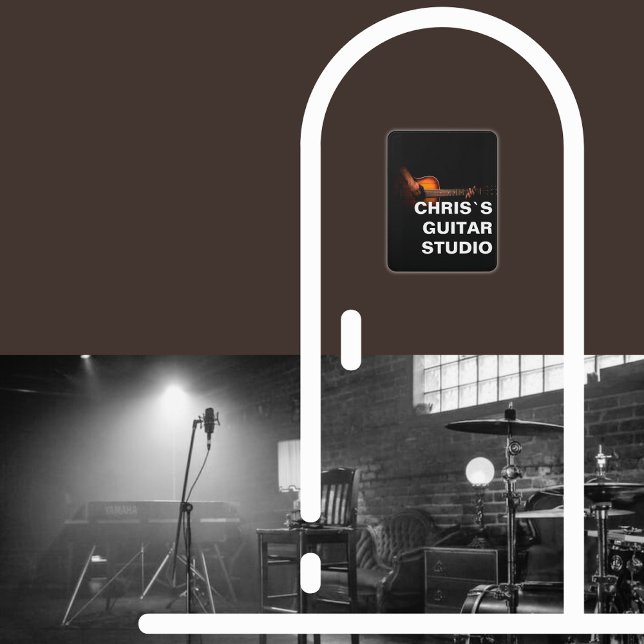 Modern Guitar Studio Acrylic Room Sign Vertical (Creator Uploaded)
