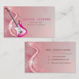 Modern Guitar Teacher Electric & Acoustic Lessons  Business Card