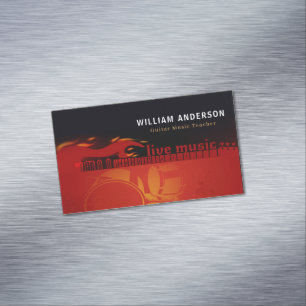 Modern Guitar Teacher Electric & Acoustic Lessons  Business Card Magnet