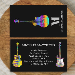 Modern Guitar Teacher Professional Musician Business Card