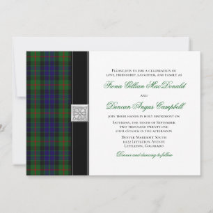 Modern Gunn Tartan Wedding Invitation