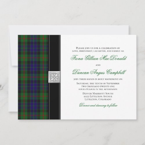 Modern Gunn Tartan Wedding Invitation