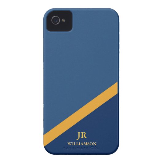 Modern Guy Navy Blue iPhone4 Case-Mate™ Case-Mate iPhone Case (Back)
