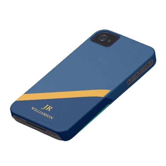Modern Guy Navy Blue iPhone4 Case-Mate™ Case-Mate iPhone Case (Bottom)