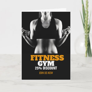 Modern Gym / Fitness Greeting Card   train insane 