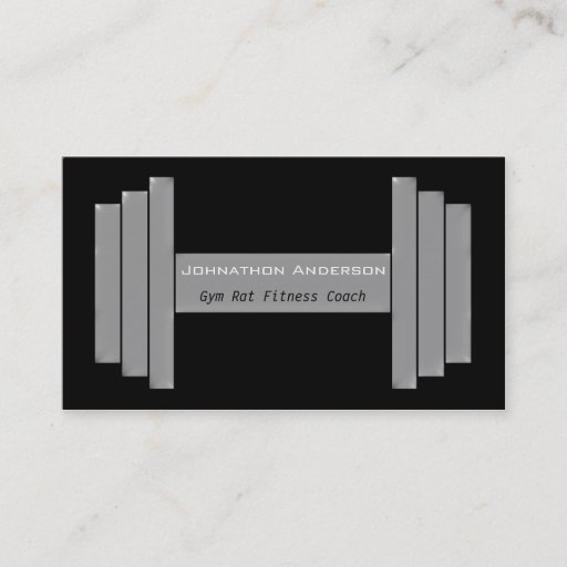 Customizable Modern Gym Rat Personal Fitness Coach Business Card Template