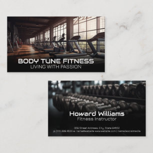 Modern Gym   Treadmill   Dumbbell Weights Business Card