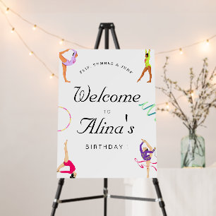 Modern Gymnastics Birthday Party welcome Foam Board