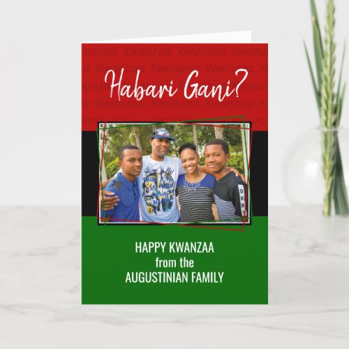 Modern HABARI GANI Photo Kwanzaa Holiday Card